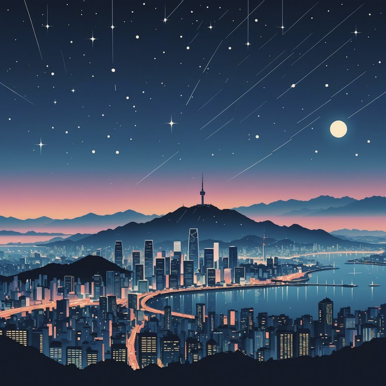 A captivating journey through the bustling cityscape of seoul, enhanced by the glamorous synthesized sounds typical of kpop, exuding a sense of hope and excitement. Key for anyone wanting to feel connected to the contemporary korean music scene.