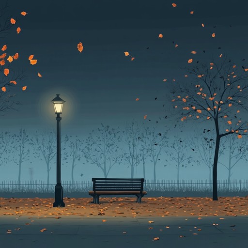 An instrumental chill waltz featuring delicate melodies that flow like the breeze through autumn leaves, creating a peaceful and reflective atmosphere.