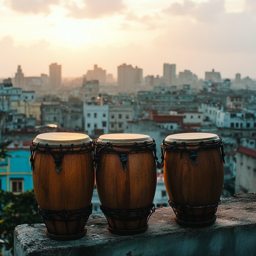 An energetic instrumental track fusing majestic themes with afro cuban rhythms, celebrating the vibrant culture and spirit of havana