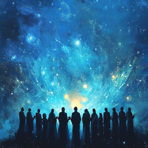 This instrumental combines celestial choir harmonies with an ambient electronic backdrop, creating a surreal operatic experience that conjures images of galaxies and other cosmic wonders. The gentle progressions of synths and the rich textures of vocal harmonies elevate the listener to an astral plane filled with beauty and mystery.