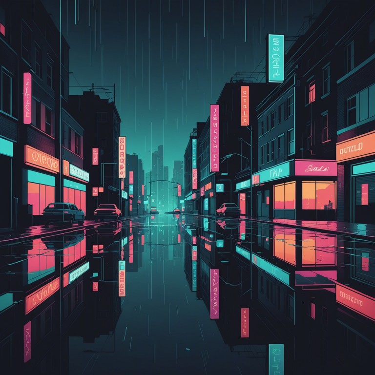 Imagine a musical journey back to a dusky 1980s cityscape, where the glowing neon lights reflect off wet streets while synth melodies fill the air, evoking deep nostalgia and a touch of solitude.