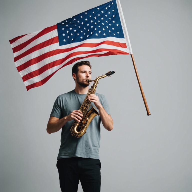 This instrumental track fuses soul with echoes of traditional patriotic tunes, creating a heartfelt celebration of unity and pride through deep, resonant melodies played on a solo saxophone. The music combines elements of historic anthems with a contemporary soulful twist, embodying the spirit of a nation with all its diversity and unity.