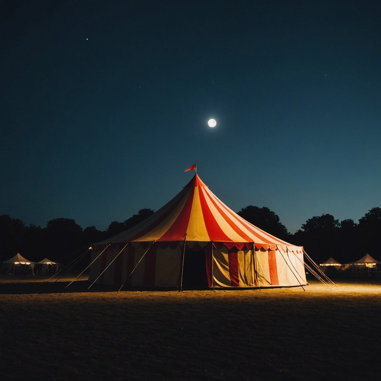 A sinister, slow building track featuring eerie melodies evoking images of an abandoned carnival under a full moon. The song begins with a solitary clown's melancholic tune, gradually layering with haunting carousel organs, creating an atmosphere of mystery and foreboding, as if the carnival holds deep, dark secrets just beneath its joyful surface