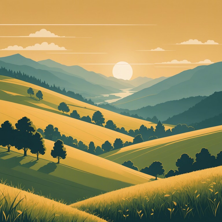 A serene composition that captures the essence of dawn over a peaceful landscape, using traditional troubadour motifs to create an uplifting and inspiring melody. The piece symbolizes new beginnings and the gentle joy of morning light sweeping across hills.