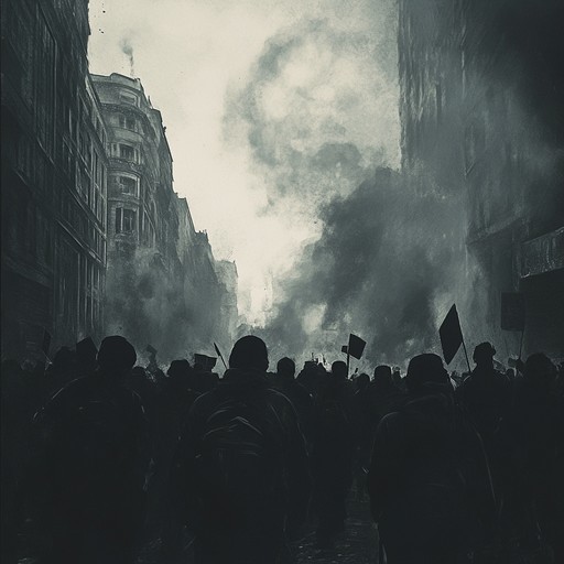 Blaring with intensity, this hardcore punk instrumental captures the essence of a dark, gritty noise parade. It thrusts the listener into the epicenter of chaotic rhythms and abrasive guitar solos, reflecting the relentless energy of underground protest scenes.