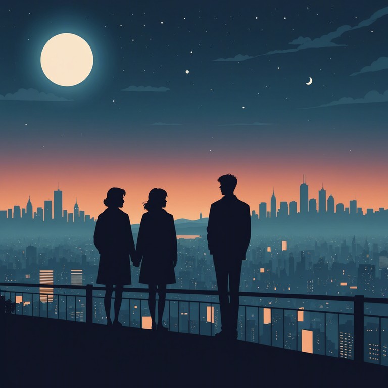 A romantic urban track featuring soft, sensual beats paired with the airy, evocative tones of an electric piano, capturing the essence of a moonlit stroll through bustling city streets. The song blends modern sensibilities with timeless romance, creating an atmospheric backdrop for heartfelt moments.