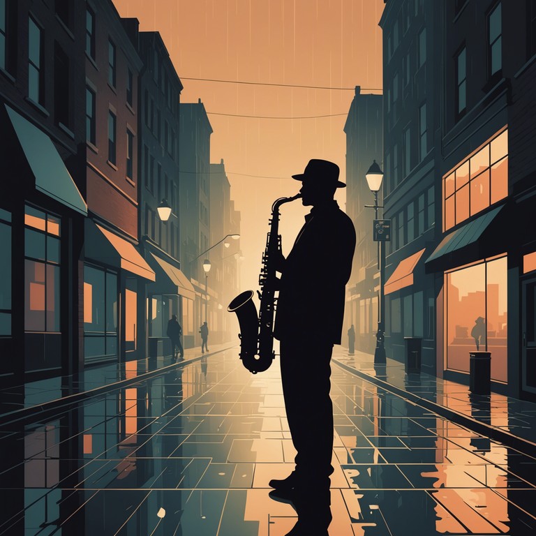 Experience a deeper dive into melancholy with a more intense saxophone performance, bringing the listener closer to the nuances of every soulful note played against the backdrop of an urban night. The music serves as a companion to anyone reflecting on life's solitary moments.