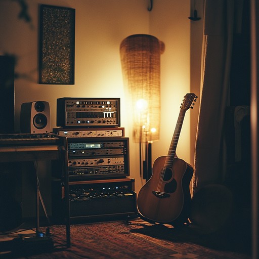 In harmonious grunge reflections, the raw, gritty sounds of grunge take on a serene, reflective quality. The electric guitar's gentle distortions meld seamlessly with calming melodies, creating a track that is both soothing and introspective. This piece captures the essence of grunge while offering a tranquil listening experience.