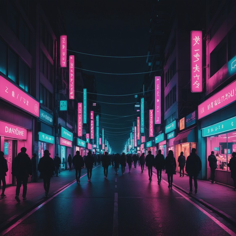 This alternative version delves deeper into the lively night atmosphere of city life, enhanced by the glow of neon lights and a more pronounced rhythm section, emphasizing the nightlife's energizing effect on the track's character.