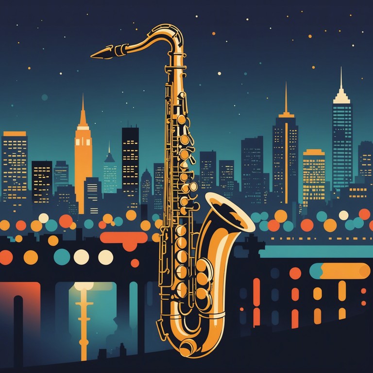 This alternative version emphasizes the contrast between the moody tones of the saxophone and the vibrant beats typical of house music, reflecting the complex emotions of urban life under gleaming city lights.