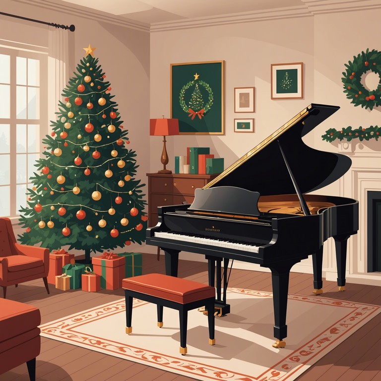 A joyful celebration captured in a melody that combines the spirit of a winter festival with nostalgia. Perfect for evoking the warmth of holiday gatherings through layered tones of a piano. Think of snowflakes dancing rhythmically to heartwarming tunes.