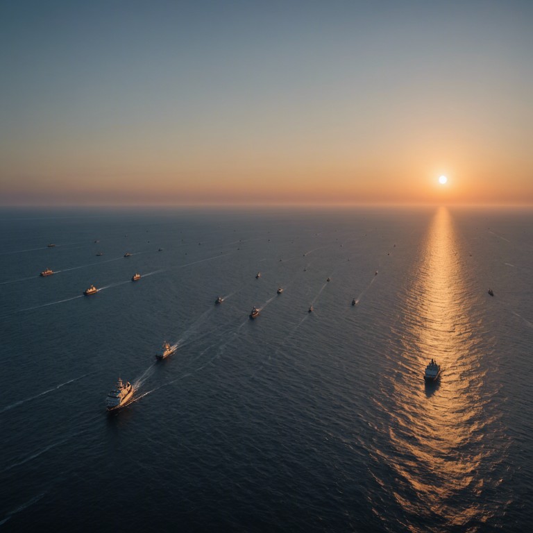 An orchestral composition that captures the spirit of the russian navy's resilience and triumph at sea. The melody rises with the swell of the ocean waves, each note echoing the historic victories and the formidable presence of naval forces. Ideal for evoking feelings of national pride and honor in moments of victory.