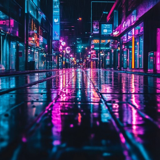 An instrumental synthwave piece that captures the essence of solitude and reflection during a late night walk under neon lit skies, blending atmospheric synths with nostalgic melodies