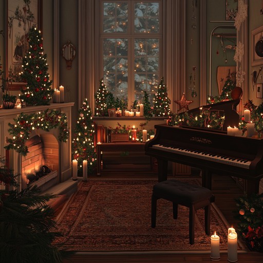 Experience an elegant, warm, and festive instrumental tune that combines the serene melodies of a lounge style torch song. This composition is perfect for cozy holiday evenings, evoking feelings of nostalgia, comfort, and joy. The smooth, flowing music captures the essence of winter festivities, gently serenading listeners with a delicate balance of sophistication and heartwarming charm.