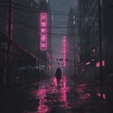 darkwave tune enveloped in eerie neon landscapes