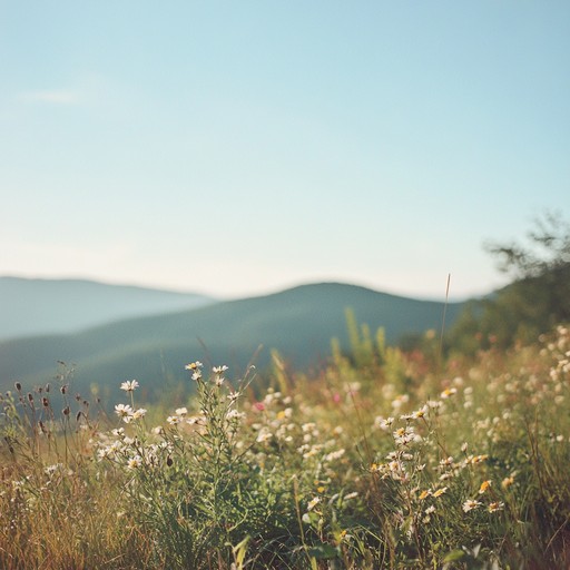 Imagine a serene summer day in the appalachians, with the soothing sounds of a banjo creating a tranquil atmosphere, bringing the beauty and peace of a sunlit meadow to life