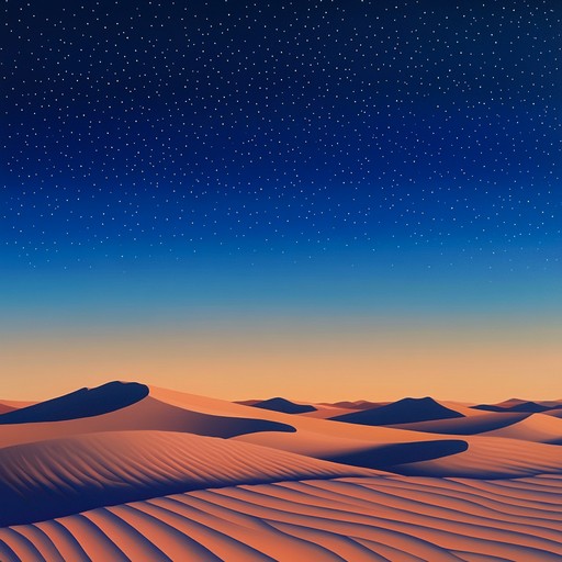 An instrumental piece featuring the soothing sounds of the oud, evoking images of a peaceful journey across endless desert landscapes under a star studded sky.