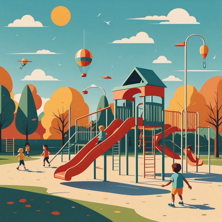 This song features light hearted melodies perfect for capturing the essence of childhood joy and the playful atmosphere of a sunny day at the playground. Expect whimsical tunes that elevate spirits and encourage playful interactions among children.