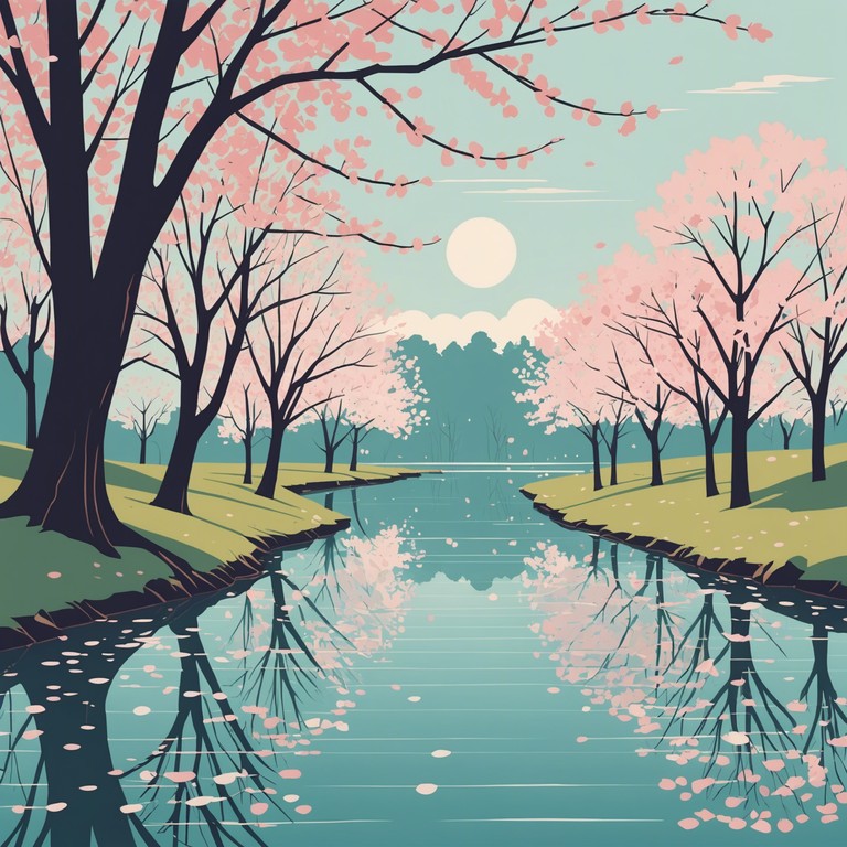 An alternative take on the original concept, sakura's gentle echo features a softer, even more, tranquil melody that enhances scenes of quiet introspection or gentle natural beauty in anime, focusing more on the emotional depth and the metaphorical significance of cherry blossoms.