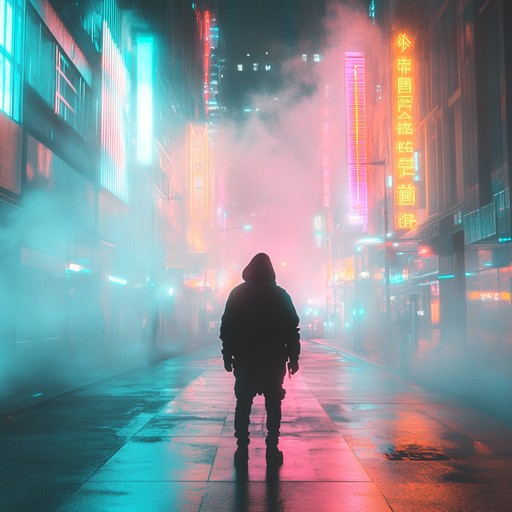 An enigmatic instrumental k pop track featuring ethereal synth melodies overlaid on driving beats, evoking the feeling of exploring hidden corners of a neon lit metropolis.