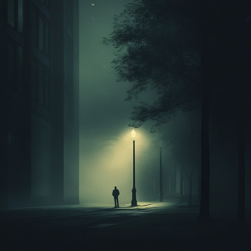 A slow, melancholic instrumental featuring a haunting saxophone melody that weaves through atmospheric layers of piano and double bass, evoking the feeling of walking alone in a dimly lit city at night