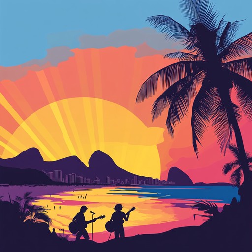 A vibrant instrumental bossa nova piece that evokes the energy and warmth of a sunrise over copacabana beach, blending rhythmic guitar with lively percussion to inspire joy and movement.