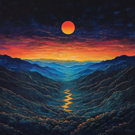 An expansive orchestral piece that uses a broad dynamic range to narrate the beauty and majesty of ancient, untouched landscapes. The composition reflects the awe inspiring view of an eclipse shadow moving over ancient valleys, hills, and rivers, evoking a sense of both the grandeur of nature and the passing of time. It draws from traditional orchestral elements to create a soaring, poignant atmosphere.