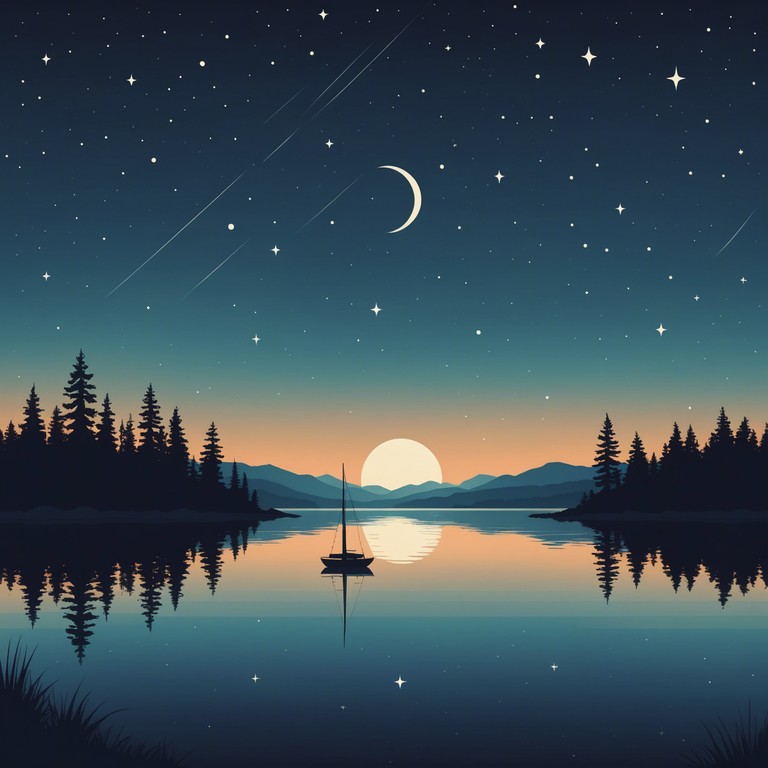 Imagine a calm night where the only sound is the whisper of the night sky, accented with occasional soft, dreamy beats and elongated electronic flows that invite the listener to a tranquil escape.