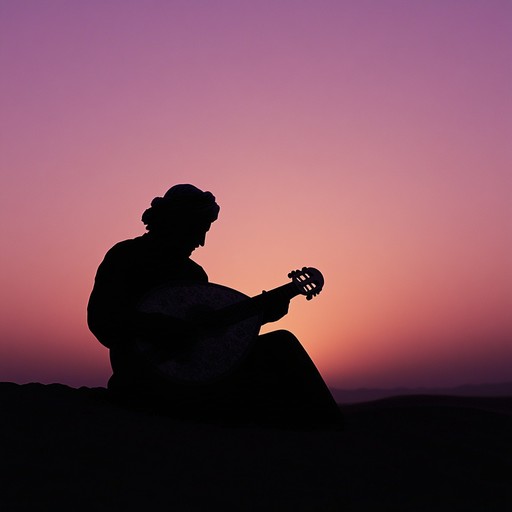 A soothing blend of desert melodies and smooth jazz tones featuring the oud, creating a tranquil ambience reminiscent of quiet nights under starry skies.