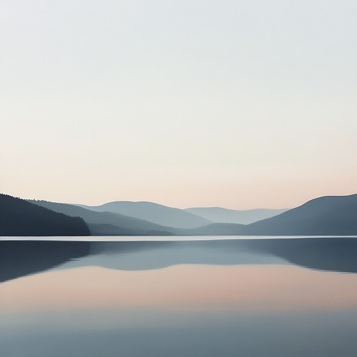 Immerse in the tranquil aura of a serene lake at dawn, where the gentle harmonies mimic the light spreading across the water's surface, signaling a new beginning filled with peace and possibility.