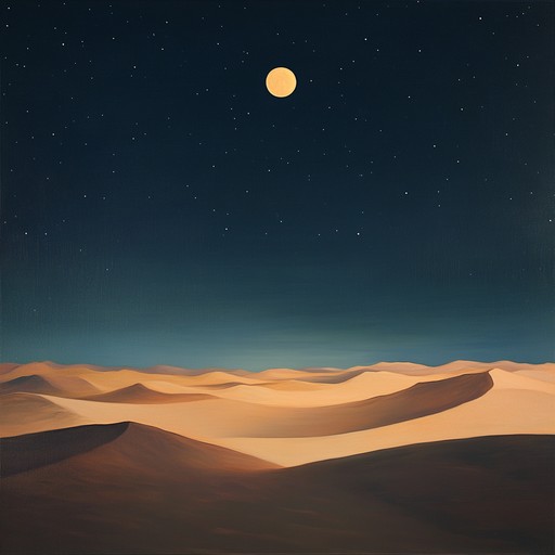 An instrumental piece with gentle rhythms and flowing melodies, featuring the oud to evoke the peaceful and mystical atmosphere of a desert under the moon.