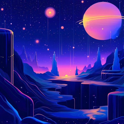 An instrumental hiphop track that blends cosmic synths, ethereal melodies, and futuristic beats to create an otherworldly soundscape, transporting listeners to distant galaxies.