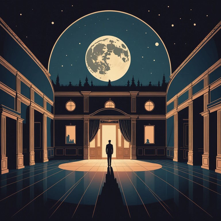 This piece combines the classic upbeat rhythm of swing music with a hauntingly eerie overtone, like dancing silhouettes beneath a ghostly moonlit sky. Ethereal piano sounds blend with a rhythmic swing beat to create a mesmerizing yet slightly unnerving melody that transports listeners to an old, moonlit ballroom where shadows play on the walls.