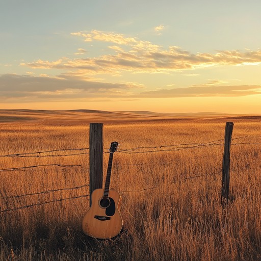 An instrumental piece that captures the tranquility of the western plains, blending gentle acoustic guitar melodies with soft harmonica over ambient sounds of nature