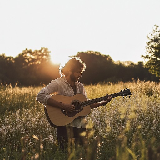 A breezy instrumental piece featuring a carefree troubadour traveling through sunlit meadows, strumming an acoustic guitar. The melodies evoke the essence of a summer day, with the gentle sway of wildflowers and the distant hum of nature. Perfect for those moments of light hearted joy and serene reflections.