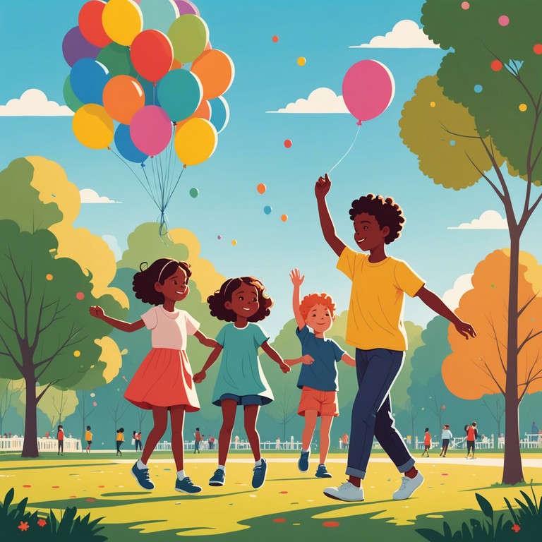 This track embodies the playful spirit of children enjoying a sunny day outdoors, infused with the rhythmic richness of afrobeat and energetic beats. The music combines traditional african instruments with a modern twist to create a lively, upbeat atmosphere that encourages dancing and playing.