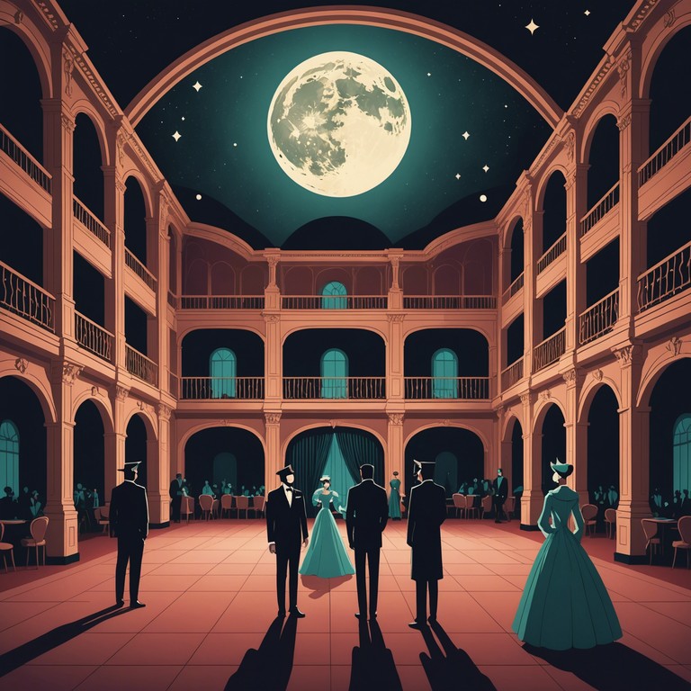 This piece conjures the imagery of a forbidden, secretive gathering under the cloak of night, where veiled faces and ornate costumes create an atmosphere of mystery and defiance. The music features enigmatic melodies that intertwine with dramatic cabaret rhythms, evoking a sense of rebellion against societal norms.