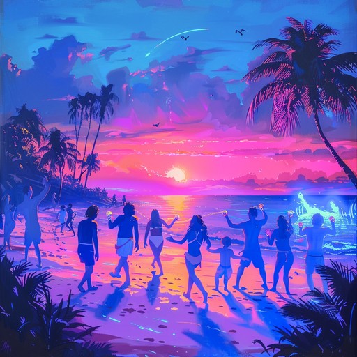 A track bursting with colorful synths and high energy beats, capturing the essence of 80s synthpop. Ideal for setting a joyful and uplifting mood, transporting listeners to carefree summer nights.