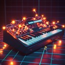 an upbeat instrumental merging synthwave sounds with festive tunes