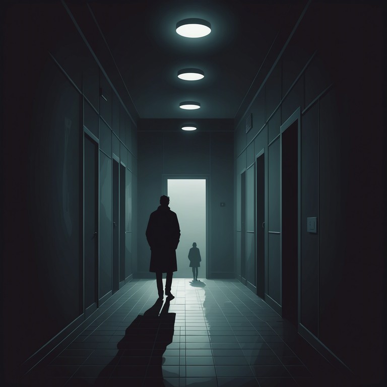 The track captures the essence of walking through ancient, dimly lit hallways, where every shadow whispers tales from the past. The soundscape is filled with haunting synthesizer melodies that swirl around a core of deep, resonant bass, creating a foreboding and mysterious atmosphere.