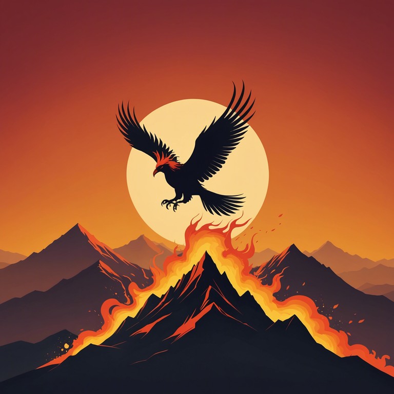 This track encapsulates the feeling of rebirth and unstoppable energy through a blend of piercing lead guitar solos and robust drumming that build a powerful auditory experience. The song starts with a slow, simmering intro that suddenly erupts into a high energy anthem, representing a phoenix rising from ashes.