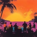 an upbeat melody reflecting vibrant island sunset festivities