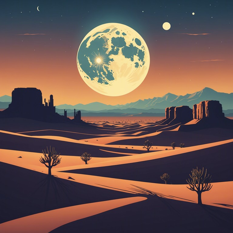 A sensual acoustic guitar melody evokes the mystical allure of a moonlit desert, blending western motifs with soul stirring rhythms. This track captures the essence of a midnight rendezvous in the vast, starry wilderness. Instruments weave through the cool night air, each note a whisper of the untold stories of the desert lands.