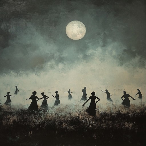 An instrumental track blending traditional bhangra percussion with eerie atmospheric sounds, evoking the feeling of dancing in mist shrouded punjabi fields under a ghostly moonlight