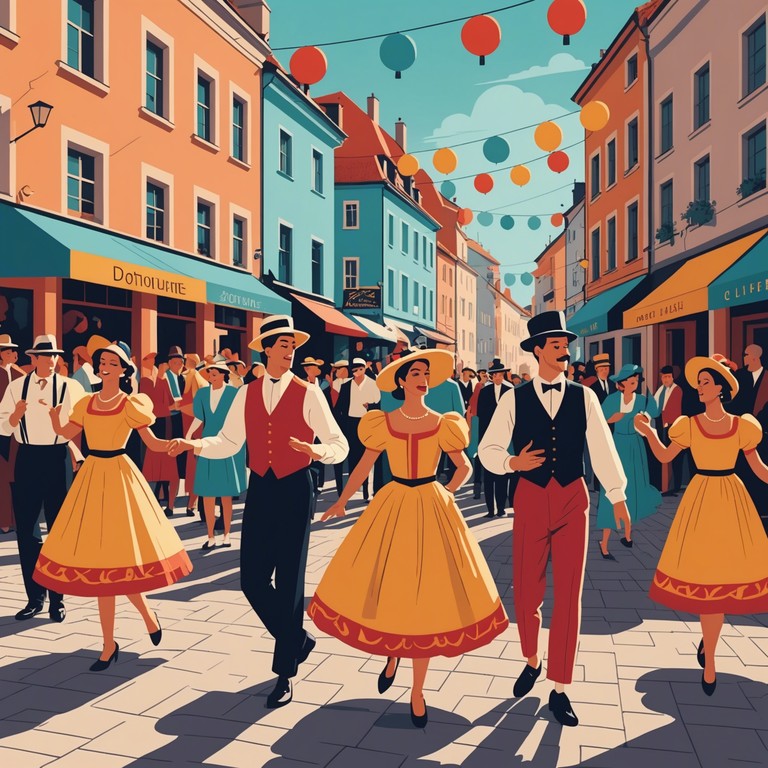 A foot tapping lively polka track that brings to life the essence of a joy filled european festival, featuring robust accordion play that punctuates every beat with a playful and uplifting spirit.