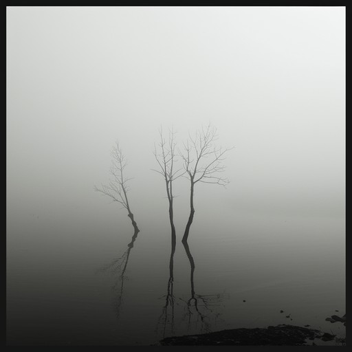 Craft a track where the enveloping mist and fleeting shadows come alive through sound. Emphasize a dense, atmospheric layering to evoke the sense of wandering through a cold, mysterious fog. Reliance on minor keys and slow melodic structures will deepen the feeling of solitude and introspection.