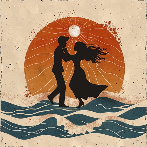 Visualize a picturesque seaside setting where soft sand and rolling waves form the backdrop for a tender romantic interlude. The acoustic guitar plays a prominent role, strumming bright and cheerful chords that narrate a sweet love story. Every note dances with the sunlight, evoking images of playful moments and shared laughter by the shore, forming a musical tapestry of happiness and romance.