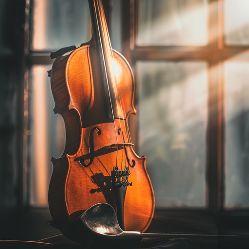 This alternative description emphasizes the beauty of morning as portrayed through the melodic rise and fall of violin crescendos, mirroring the sun's rays piercing through the morning mist to bring warmth and light.