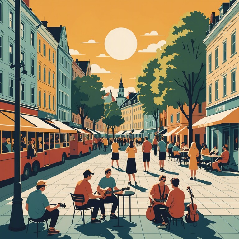 This instrumental track captures the essence of a perfect sunny day enjoyed on the streets of helsinki, featuring playful melodies that reflect the carefree spirit of suomipop mixed with a modern twist. The song is designed to uplift and bring a smile with its optimistic vibes.