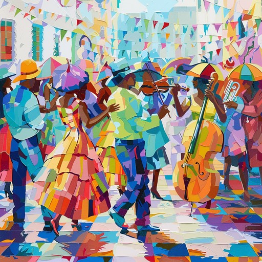 A lively track featuring vibrant reggae rhythms and cheerful melodies, designed to encapsulate the spirit of island festival celebrations. The piece is infused with playful horn sections, infectious percussion, and groovy bass lines, creating an uplifting and danceable atmosphere that invites listeners to celebrate and feel the joyfulness of the occasion.